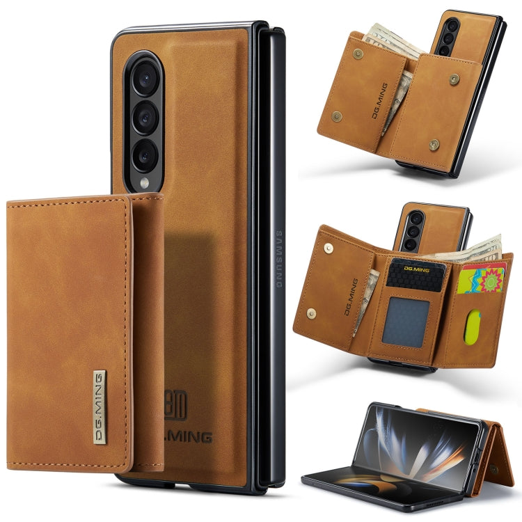 For Samsung Galaxy Z Fold4 DG.MING M1 Series 3-Fold Multi Card Wallet Phone Case(Brown) - Galaxy Z Fold4 5G Cases by DG.MING | Online Shopping UK | buy2fix