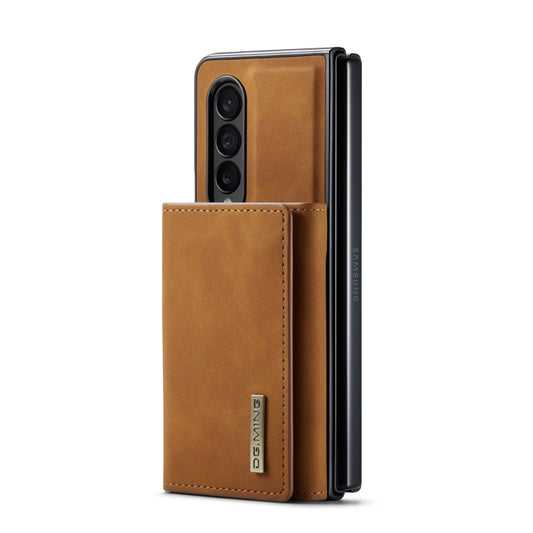For Samsung Galaxy Z Fold4 DG.MING M1 Series 3-Fold Multi Card Wallet Phone Case(Brown) by DG.MING