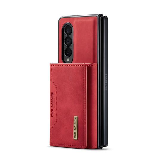 For Samsung Galaxy Z Fold4 DG.MING M2 Series 3-Fold Multi Card Bag Phone Case(Red) by DG.MING