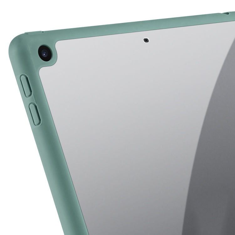 For iPad 10.2 2021/2020/2019 Acrylic 3-folding Smart Leather Tablet Case(Dark Green) - iPad 10.2 Cases by buy2fix | Online Shopping UK | buy2fix