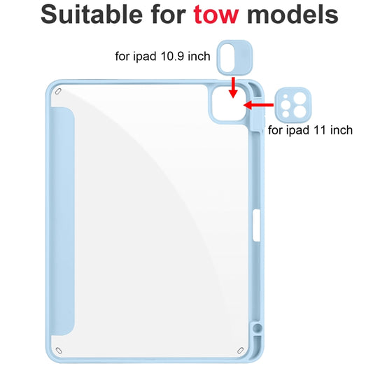 Acrylic 3-folding Smart Leather Tablet Case For iPad Air 2022/2020/Pro 11 2021/2020/2018(Sky Blue) - iPad Air (2022) / (2020) 10.9 Cases by buy2fix | Online Shopping UK | buy2fix