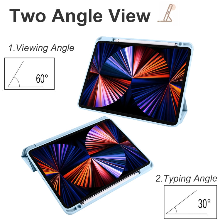 Acrylic 3-folding Smart Leather Tablet Case For iPad Air 2022/2020/Pro 11 2021/2020/2018(Sky Blue) - iPad Air (2022) / (2020) 10.9 Cases by buy2fix | Online Shopping UK | buy2fix