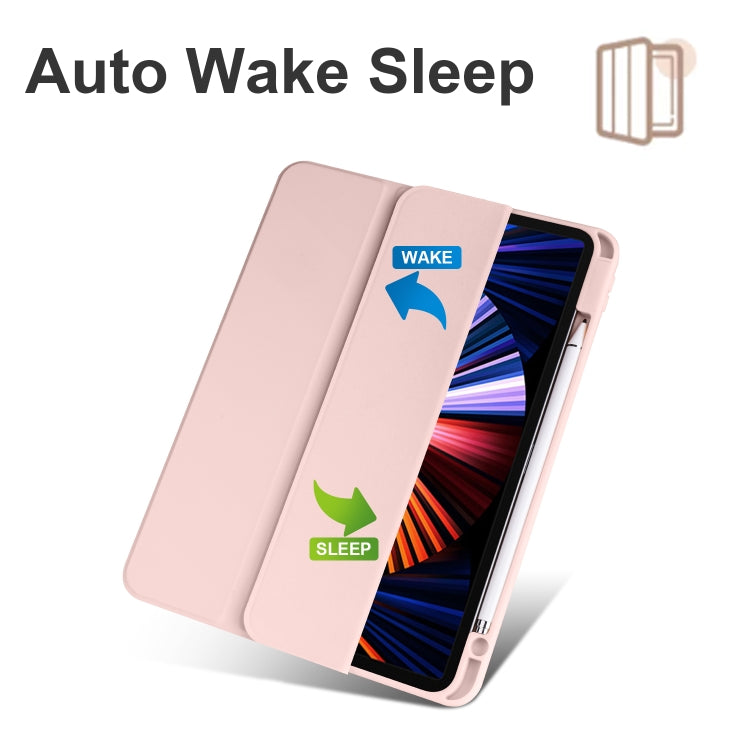 Acrylic 3-folding Smart Leather Tablet Case For iPad Air 2022/2020/Pro 11 2021/2020/2018(Pink) - iPad Air (2022) / (2020) 10.9 Cases by buy2fix | Online Shopping UK | buy2fix