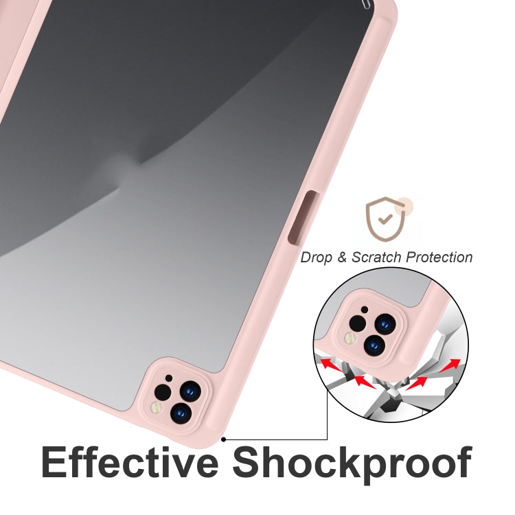 Acrylic 3-folding Smart Leather Tablet Case For iPad Air 2022/2020/Pro 11 2021/2020/2018(Pink) - iPad Air (2022) / (2020) 10.9 Cases by buy2fix | Online Shopping UK | buy2fix