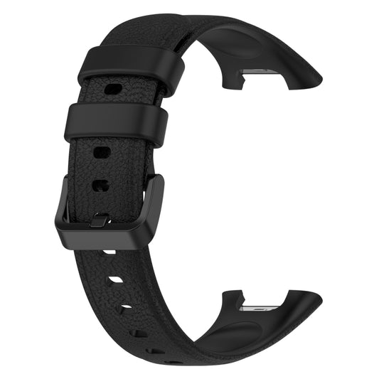 For Xiaomi Mi Band 7 Pro Litchi Texture Leather Watch Band(Black) by buy2fix