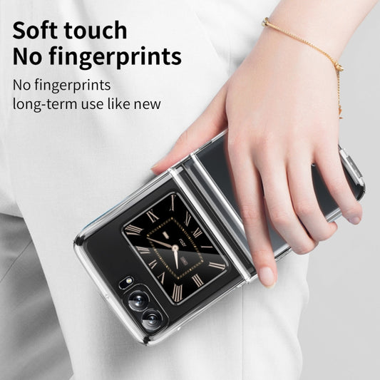 For Motorola Moto Razr 2022 Skin Feel Macaron Three-piece Set Hinge Phone Case(Transparent) by buy2fix