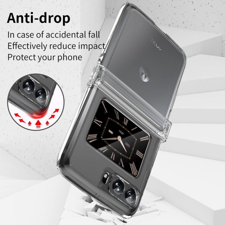 For Motorola Moto Razr 2022 Skin Feel Macaron Three-piece Set Hinge Phone Case(Transparent) - Motorola Cases by buy2fix | Online Shopping UK | buy2fix