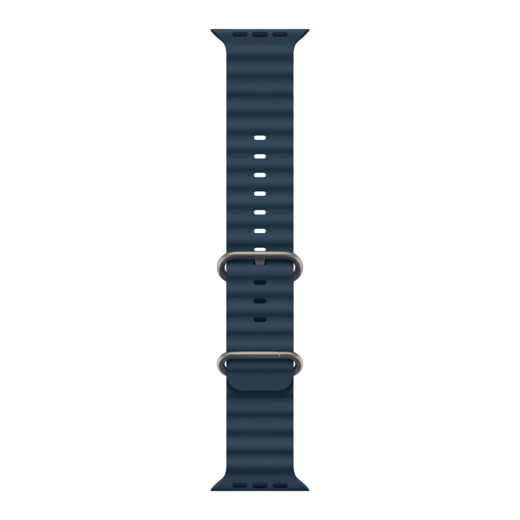 Ocean Silicone Watch Band For Apple Watch Ultra & Watch Ultra 2 49mm / Series 9&8&7 45mm / SE 3&SE 2&6&SE&5&4 44mm (Blue) - Watch Bands by buy2fix | Online Shopping UK | buy2fix