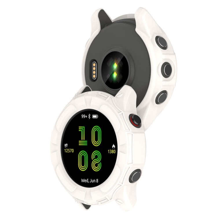 For Garmin Forerunner 255S TPU Armor Hollow Protective Case(Ivory White) - Watch Cases by buy2fix | Online Shopping UK | buy2fix