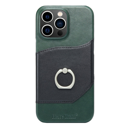 For iPhone 14 Pro Max Fierre Shann Oil Wax Texture Genuine Leather Back Case (Black) - iPhone 14 Pro Max Cases by FIERRE SHANN | Online Shopping UK | buy2fix