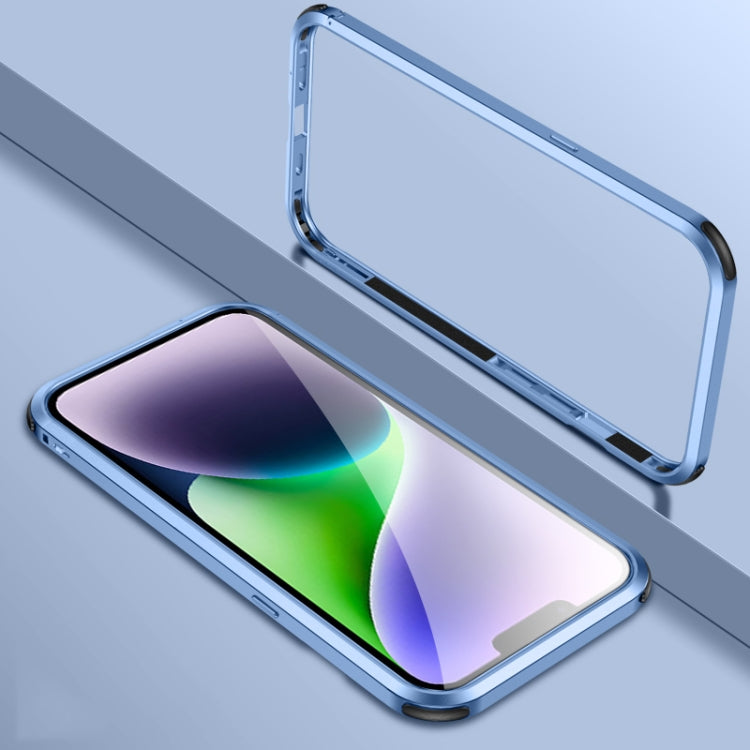 For iPhone 14 Plus Four Corners Shockproof Metal Frame Phone Case (Blue) - iPhone 14 Plus Cases by buy2fix | Online Shopping UK | buy2fix