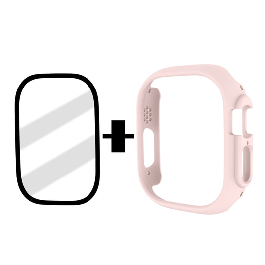 Tempered Glass Film Frosted PC Watch Case For Apple Watch Ultra 3 / 2 / 1 49mm(Pink) by buy2fix