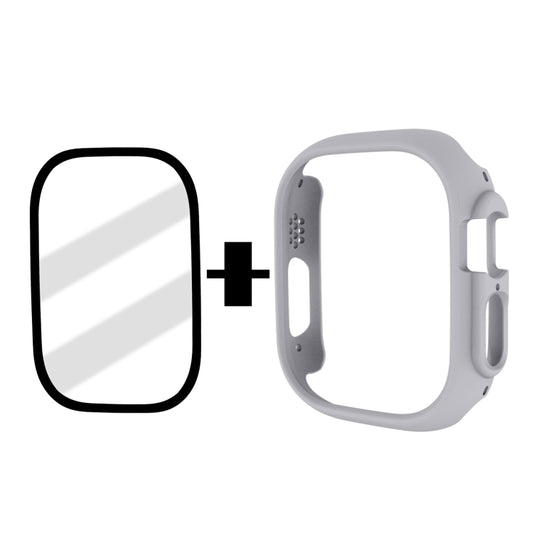 Tempered Glass Film Frosted PC Watch Case For Apple Watch Ultra 3 / 2 / 1 49mm(Light Grey) by buy2fix