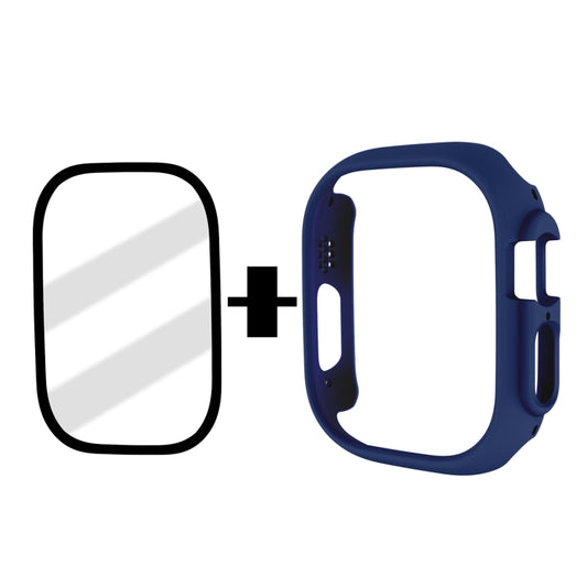 Tempered Glass Film Frosted PC Watch Case For Apple Watch Ultra 3 / 2 / 1 49mm(Dark Blue) by buy2fix