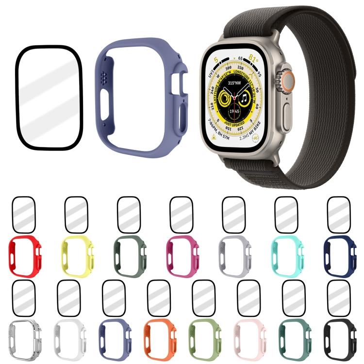 Tempered Glass Film Frosted PC Watch Case For Apple Watch Ultra 3 / 2 / 1 49mm(White) by buy2fix