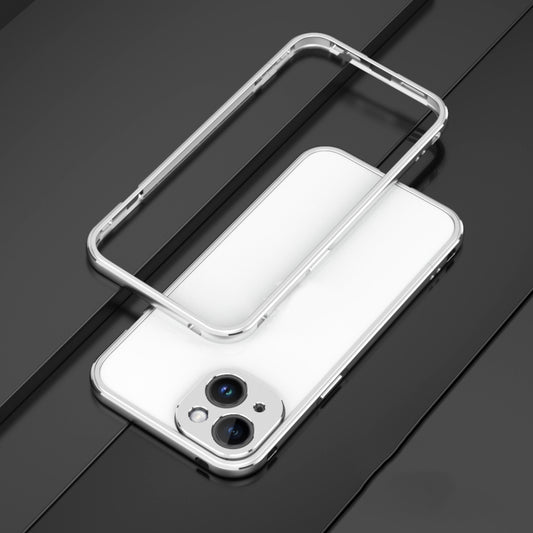 For iPhone 14 Aurora Series Lens Protector + Metal Frame Phone Case (Silver) - iPhone 14 Cases by buy2fix | Online Shopping UK | buy2fix