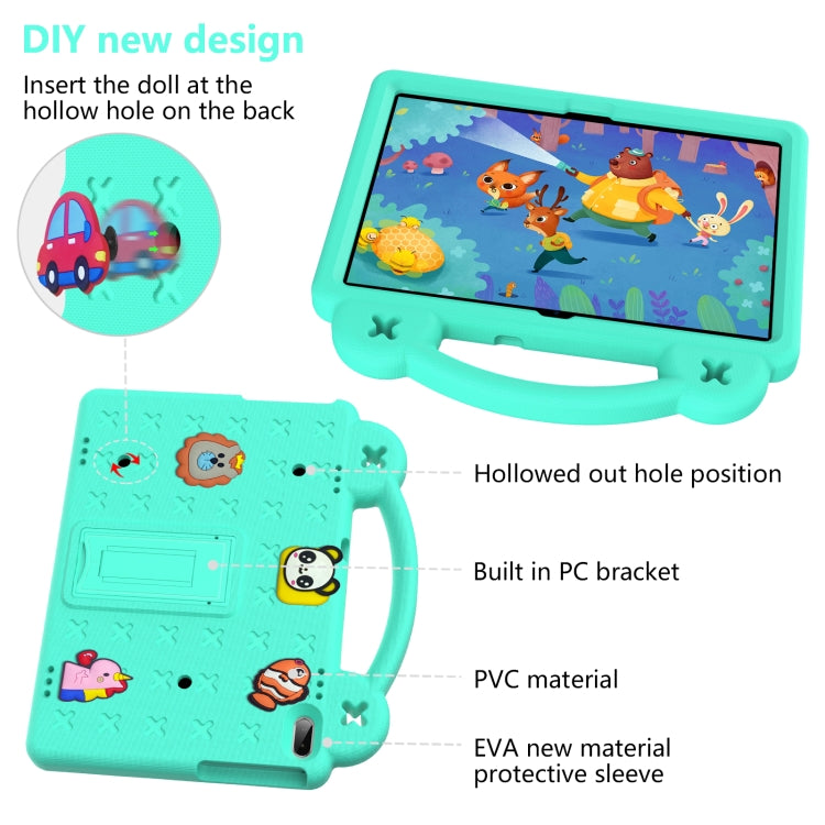 For Lenovo Tab M10 X605 / X505 / Tab P10 X705 Handle Kickstand Children EVA Shockproof Tablet Case(Mint Green) - Lenovo by buy2fix | Online Shopping UK | buy2fix