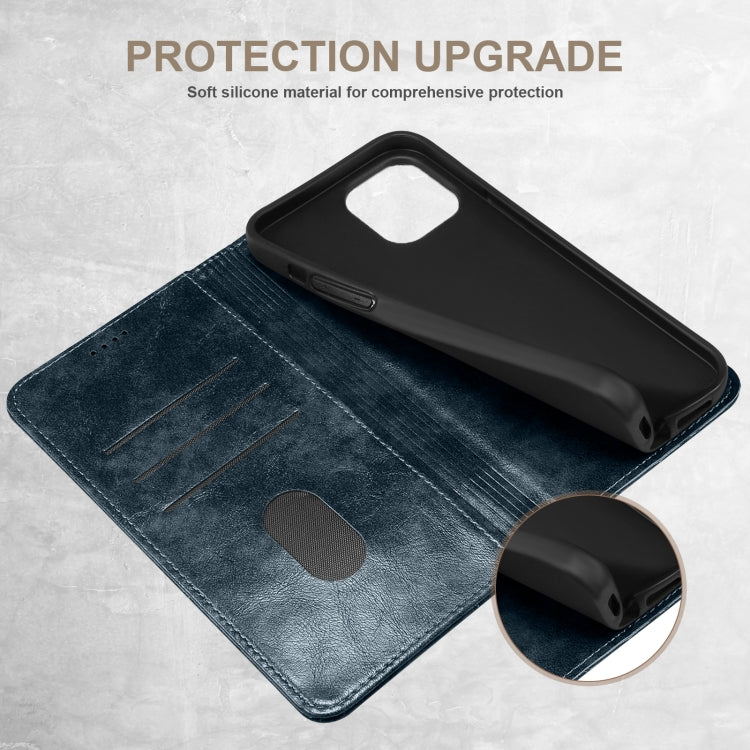 For iPhone 14 Plus Baroque Simple Flip Leather Phone Case (Blue) - iPhone 14 Plus Cases by buy2fix | Online Shopping UK | buy2fix
