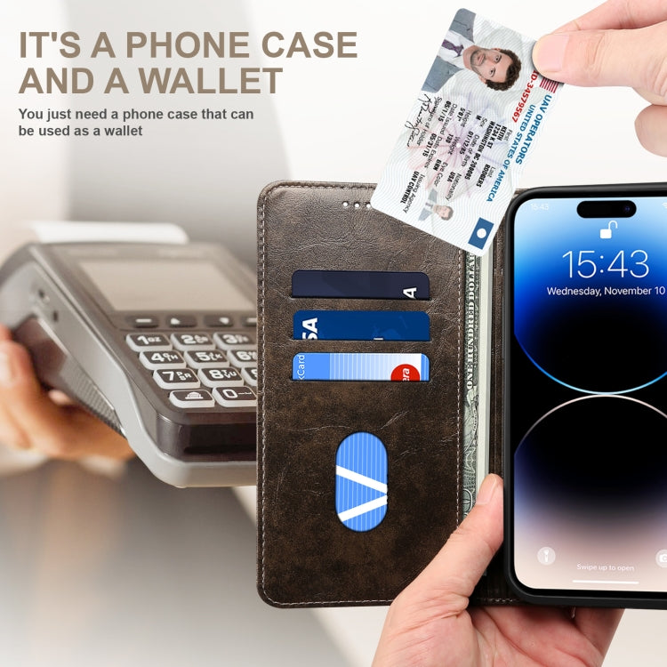 For iPhone 14 Pro Max Baroque Simple Flip Leather Phone Case (Black) - iPhone 14 Pro Max Cases by buy2fix | Online Shopping UK | buy2fix