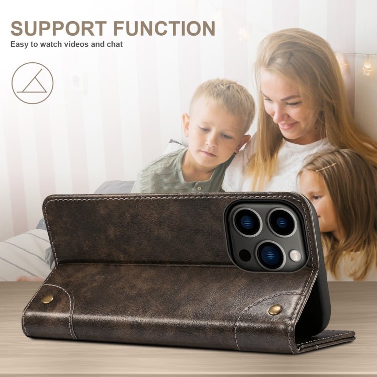 For iPhone 14 Pro Max Baroque Simple Flip Leather Phone Case (Black) - iPhone 14 Pro Max Cases by buy2fix | Online Shopping UK | buy2fix