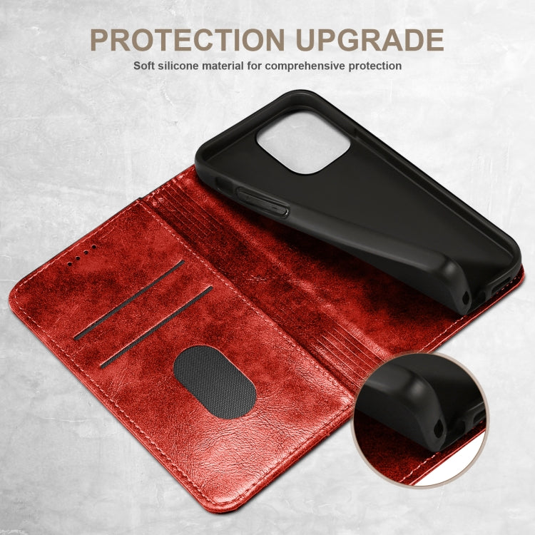 For iPhone 14 Pro Max Baroque Simple Flip Leather Phone Case (Red) - iPhone 14 Pro Max Cases by buy2fix | Online Shopping UK | buy2fix