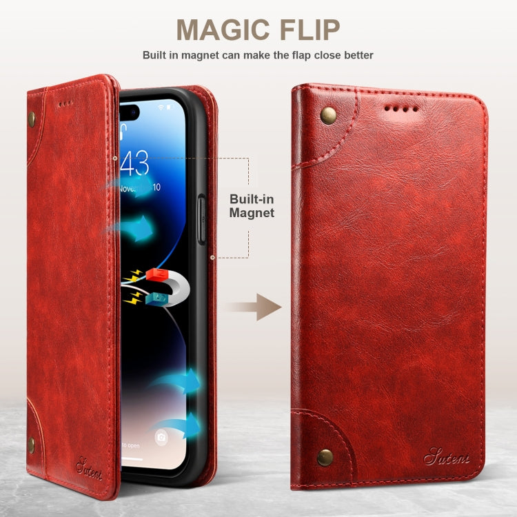 For iPhone 14 Pro Max Baroque Simple Flip Leather Phone Case (Red) - iPhone 14 Pro Max Cases by buy2fix | Online Shopping UK | buy2fix
