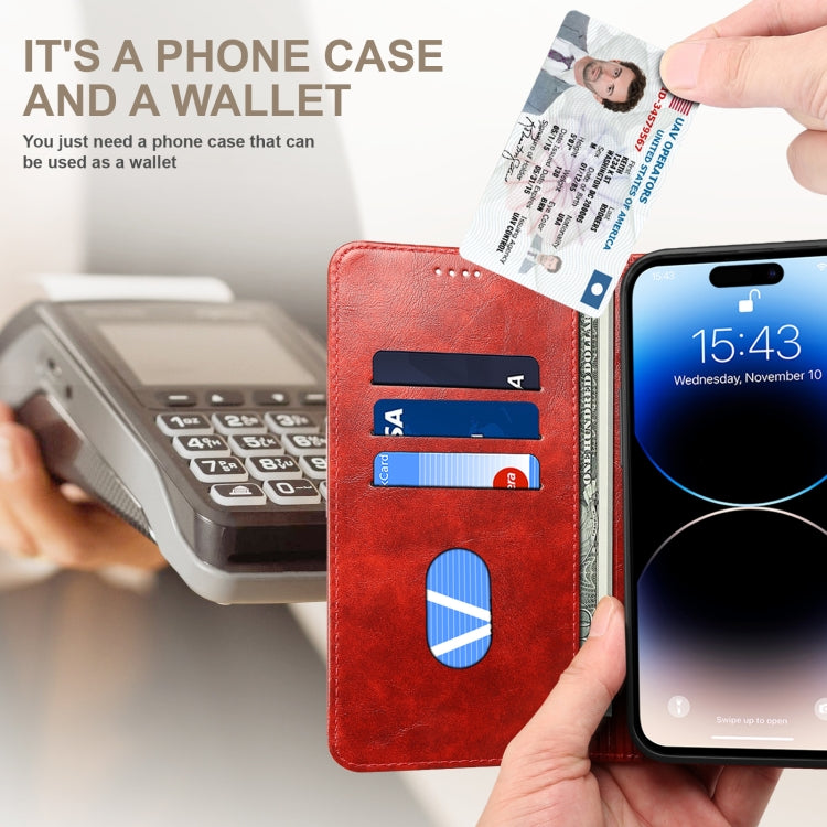 For iPhone 14 Pro Max Baroque Simple Flip Leather Phone Case (Red) - iPhone 14 Pro Max Cases by buy2fix | Online Shopping UK | buy2fix