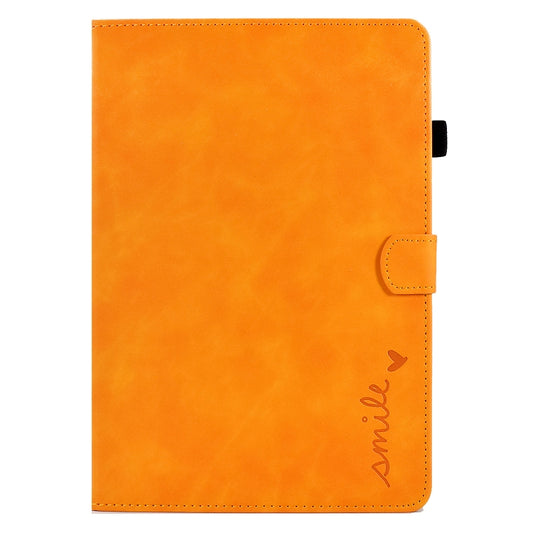 For iPad 10.2 / Air 10.5 2019 Embossed Smile Flip Tablet Leather Smart Case(Khaki) - iPad Air (2019) Cases by buy2fix | Online Shopping UK | buy2fix