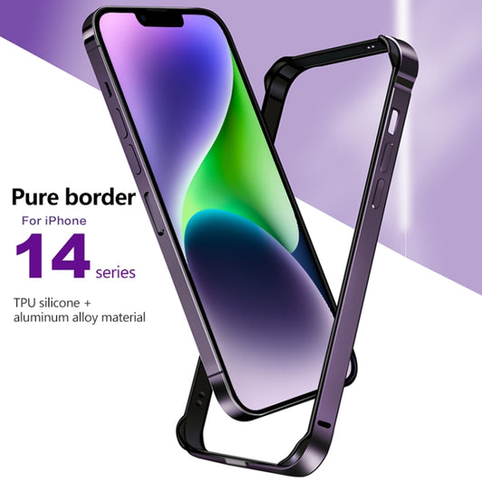 For iPhone 14 Plus TPU + Aluminum Alloy Frame Phone Case(Purple) - iPhone 14 Plus Cases by buy2fix | Online Shopping UK | buy2fix