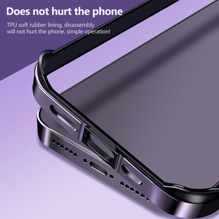 For iPhone 14 Plus TPU + Aluminum Alloy Frame Phone Case(Purple) - iPhone 14 Plus Cases by buy2fix | Online Shopping UK | buy2fix