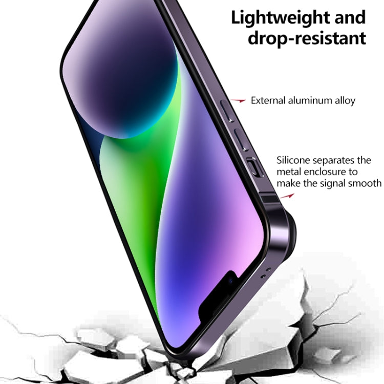 For iPhone 14 Plus TPU + Aluminum Alloy Frame Phone Case(Purple) - iPhone 14 Plus Cases by buy2fix | Online Shopping UK | buy2fix