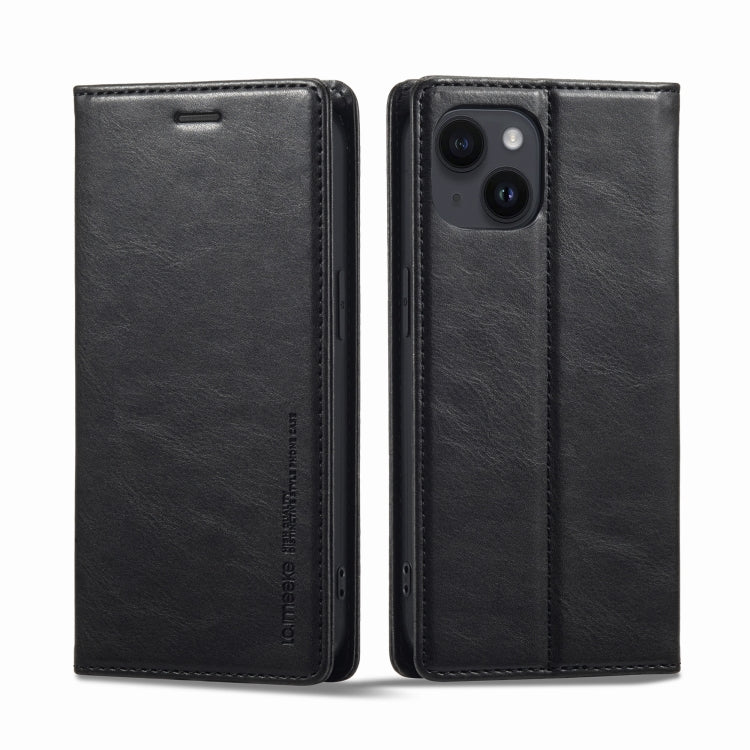For iPhone 14 LC.IMEEKE RFID Anti-theft Leather Phone Case(Black) - iPhone 14 Cases by LC.IMEEKE | Online Shopping UK | buy2fix