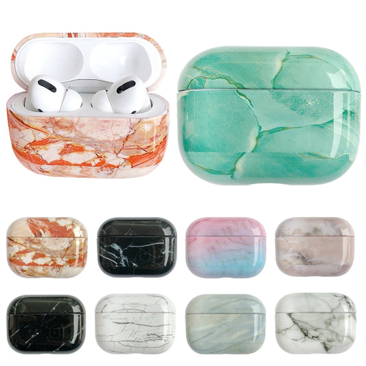 For AirPods Pro 2 Marble Pattern Wireless Earphone Protective Case(White) by buy2fix