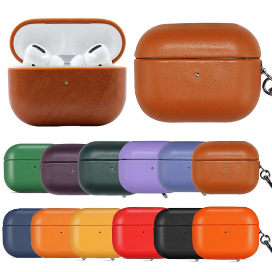 For Apple AirPods Pro PU Leather Wireless Bluetooth Earphone Protective Case(Yellow) by buy2fix