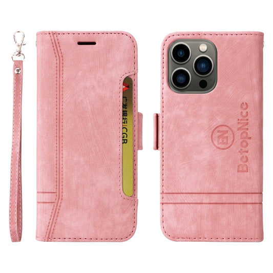 For iPhone 13 Pro BETOPNICE Dual-side Buckle Leather Phone Case(Pink) - iPhone 13 Pro Cases by BETOPNICE | Online Shopping UK | buy2fix