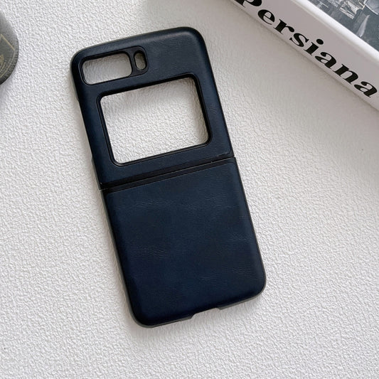 For Motorola Moto Razr 2022 Cowhide Texture PU Phone Case(Blue) by buy2fix