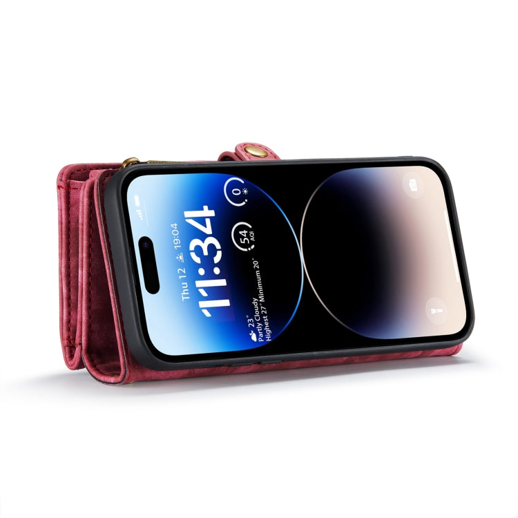 For iPhone 14 Pro Max CaseMe 008 Detachable Multifunctional Leather Phone Case(Red) - iPhone 14 Pro Max Cases by CaseMe | Online Shopping UK | buy2fix