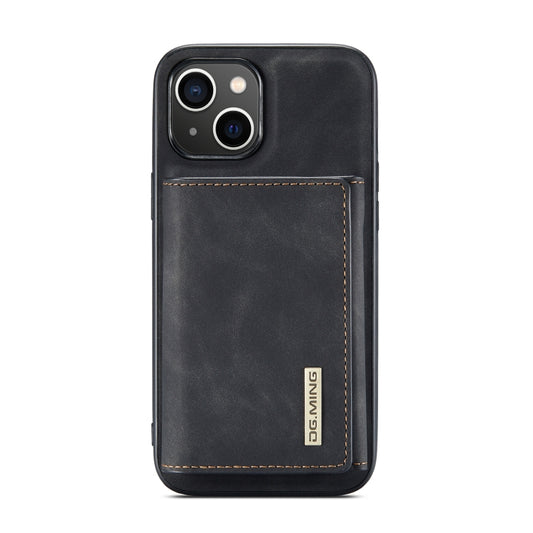 For iPhone 14 Plus DG.MING M1 Series 3-Fold Multi Card Wallet Leather Case(Black) by DG.MING