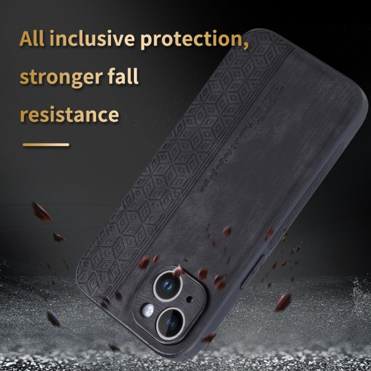 For iPhone 14 AZNS 3D Embossed Skin Feel Phone Case(Black) - iPhone 14 Cases by AZNS | Online Shopping UK | buy2fix