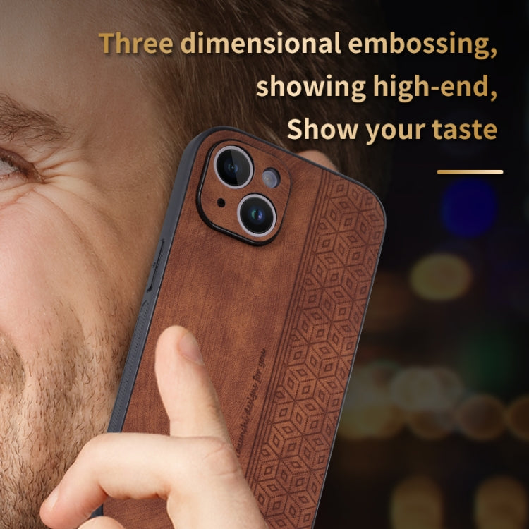 For iPhone 14 AZNS 3D Embossed Skin Feel Phone Case(Black) - iPhone 14 Cases by AZNS | Online Shopping UK | buy2fix