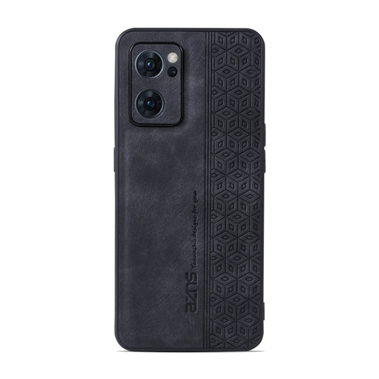 For OPPO Reno7 5G AZNS 3D Embossed Skin Feel Phone Case(Black) by AZNS