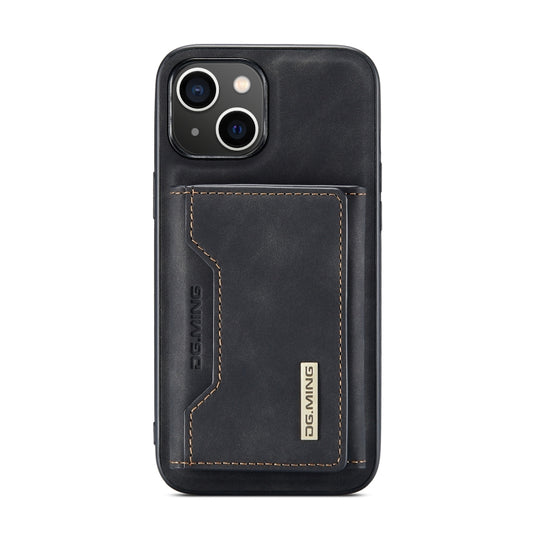 For iPhone 14 Plus DG.MING M2 Series 3-Fold Card Bag Leather Case(Black) by DG.MING