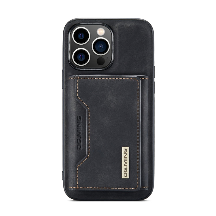 For iPhone 14 Pro Max DG.MING M2 Series 3-Fold Card Bag Leather Case(Black) - iPhone 14 Pro Max Cases by DG.MING | Online Shopping UK | buy2fix
