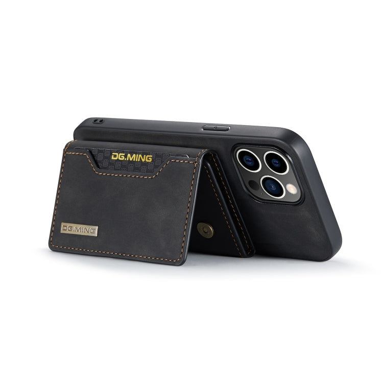 For iPhone 14 Pro Max DG.MING M2 Series 3-Fold Card Bag Leather Case(Black) - iPhone 14 Pro Max Cases by DG.MING | Online Shopping UK | buy2fix