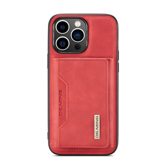 For iPhone 14 Pro Max DG.MING M2 Series 3-Fold Card Bag Leather Case(Red) by DG.MING