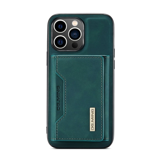 For iPhone 14 Pro Max DG.MING M2 Series 3-Fold Card Bag Leather Case(Green) by DG.MING