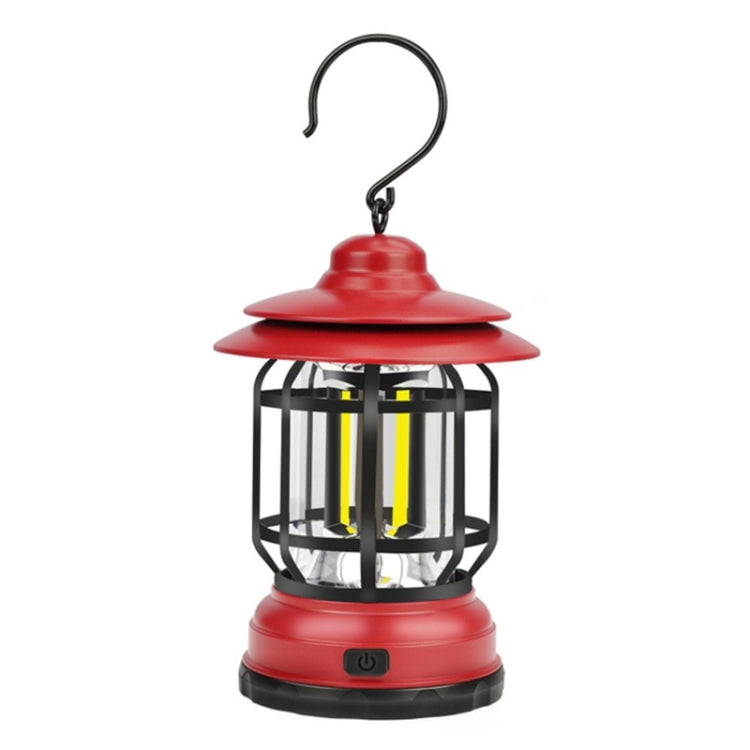 Portable Retro Hanging Lamp Lantern Camping Tent Light, Type:USB Charging(Red) - Camping Lighting by buy2fix | Online Shopping UK | buy2fix