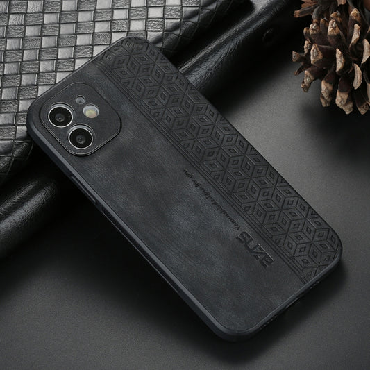 For iPhone 12 AZNS 3D Embossed Skin Feel Phone Case(Black) - iPhone 12 / 12 Pro Cases by AZNS | Online Shopping UK | buy2fix