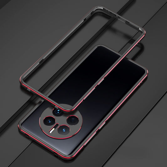 For Huawei Mate 50 Pro LK Aurora Metal Phone Frame with Lens Cover(Black Red) - Huawei Cases by buy2fix | Online Shopping UK | buy2fix