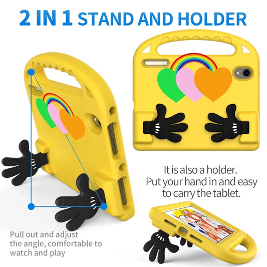 For iPad mini 2024 / mini 6 Love Small Palm Holder EVA Tablet Case(Yellow) - iPad mini 6 Cases by buy2fix | Online Shopping UK | buy2fix